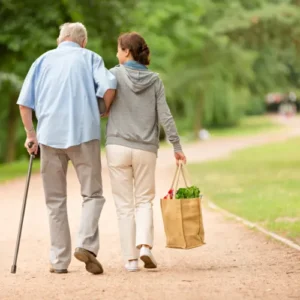 Panhandle Assistant Care Walking with Groceries 
